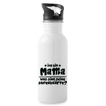 Mutter Spruch Geschenk Mama Muttertag - Trinkflasche mit integriertem Trinkhalm - Weiß - Rechts