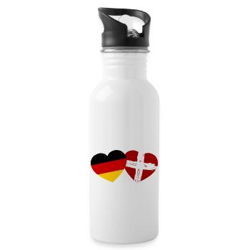 The german Danish friendship - Water bottle with straw - white - Right