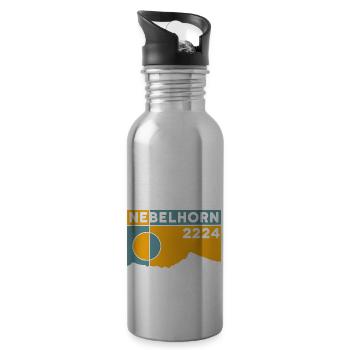 Nebelhorn Finisher Besteigung Wandern Andenken - Trinkflasche mit integriertem Trinkhalm - Lightsilver - Rechts
