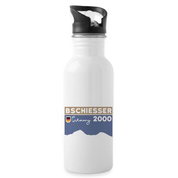 Bschießer Bschiesser Wandern Berg Kante Klettern - Trinkflasche mit integriertem Trinkhalm - Weiß - Rechts