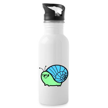 schnecke cool - Trinkflasche mit integriertem Trinkhalm - Weiß - Rechts