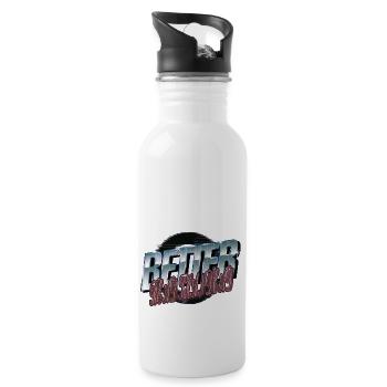 feminine awesome present idea book reader - Trinkflasche mit integriertem Trinkhalm - Weiß - Rechts