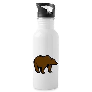 bär - Trinkflasche mit integriertem Trinkhalm - Weiß - Rechts