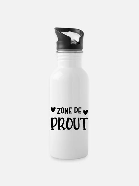 zone de prout - Gourde avec paille intégrée - blanc