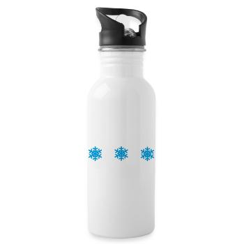 3 Snowflakes Winter Stars Sports d’hiver Équipe de ski - Gourde avec paille intégrée - blanc - Droite