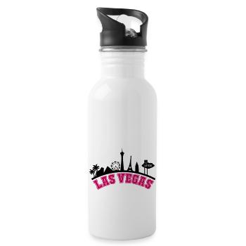 las vegas skyline - Trinkflasche mit integriertem Trinkhalm - Weiß - Rechts