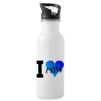 Women's Tennis Player Playing Tennis Playing Tennis - Water bottle with straw - white - Right