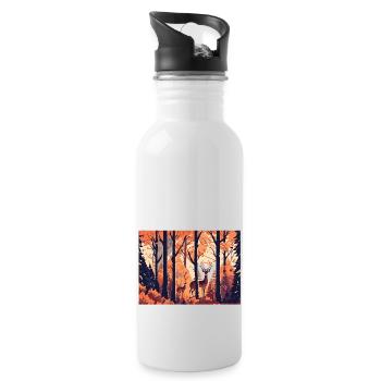 Fall Scenery (Fall Collection #10) - Water bottle with straw - white - Right
