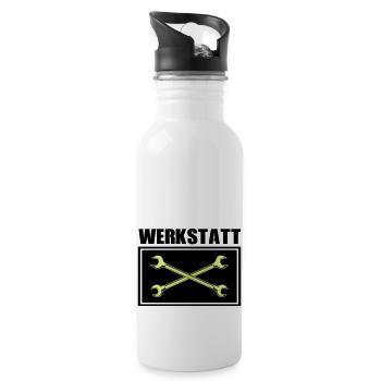 werkzeug werkstatt - Trinkflasche mit integriertem Trinkhalm - Weiß - Rechts