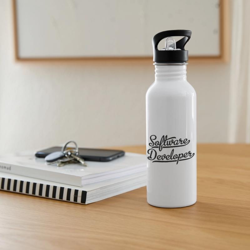 Software Developer Water bottle with straw