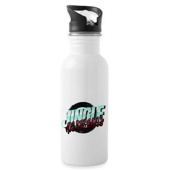Dinosaur Christmas Tree Dork Beard Gang Gift Idea - Water bottle with straw - white - Right