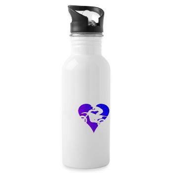 Dirt Bike Freestyle Motocross Dirt Biker Supermoto - Water bottle with straw - white - Right