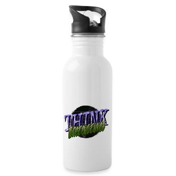 admin computer programming - Water bottle with straw - white - Right