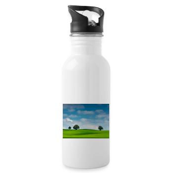 Calming landscape - Water bottle with straw - white - Right