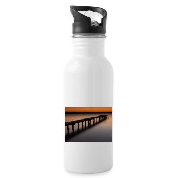 Starnberger See - Trinkflasche mit integriertem Trinkhalm - Weiß - Rechts