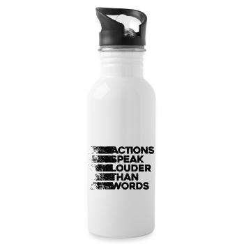 Actions Speak Louder Than Words - Motivation Gift - Water bottle with straw - white - Right