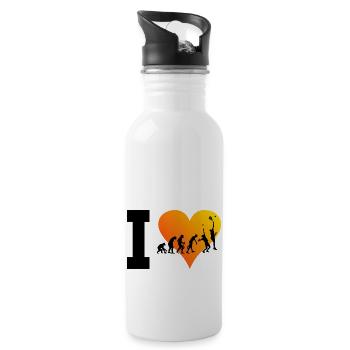 Schlägersport Paddeltennis Herren Damen Paddle - Trinkflasche mit integriertem Trinkhalm - Weiß - Rechts