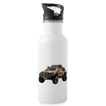 La course tout-terrain est une forme de sport automobile - Gourde avec paille intégrée - blanc - Droite