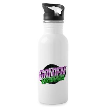 German Shepherd Humor Birthday Gift Gift Idea - Water bottle with straw - white - Right