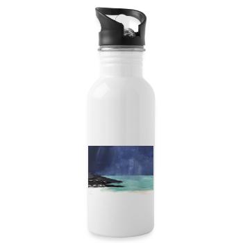 Traumstrand - Trinkflasche mit integriertem Trinkhalm - Weiß - Rechts