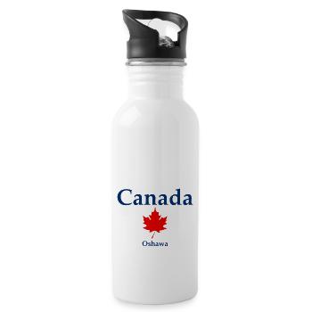 Oshawa - Ontario - Canada - Kanada - Trinkflasche mit integriertem Trinkhalm - Weiß - Rechts