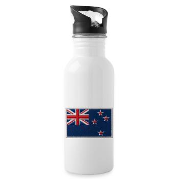 Neuseeland Aotearoa Kiwi 24 - Trinkflasche mit integriertem Trinkhalm - Weiß - Rechts
