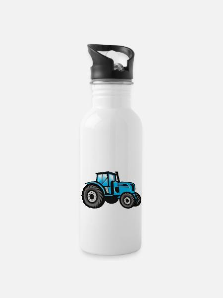 Tracteur Big Blue - Gourde avec paille intégrée - blanc
