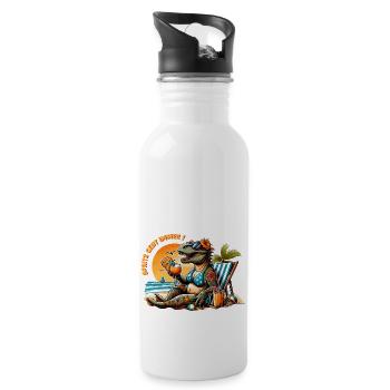 Spritz geht immer! - Trinkflasche mit integriertem Trinkhalm - Weiß - Rechts