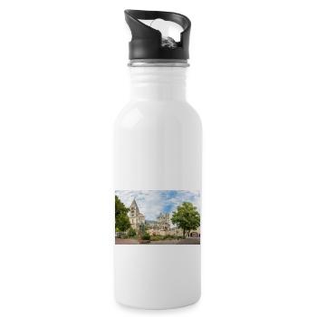 The Munsterkerk (Munsterkerk) in Roermond - Water bottle with straw - white - Right