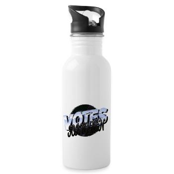 bans mental health present 8th march - Water bottle with straw - white - Right