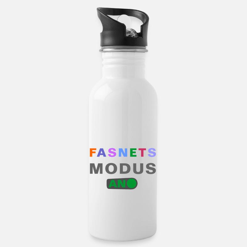 FASNETSMODUS - Trinkflasche mit integriertem Trinkhalm - Weiß