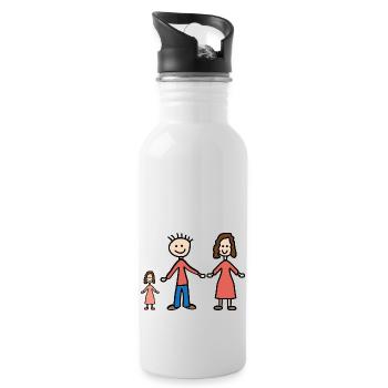 Family - Water bottle with straw - white - Right