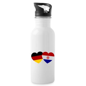 The German Croatian friendship - Water bottle with straw - white - Right