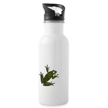 Frosch - Trinkflasche mit integriertem Trinkhalm - Weiß - Rechts