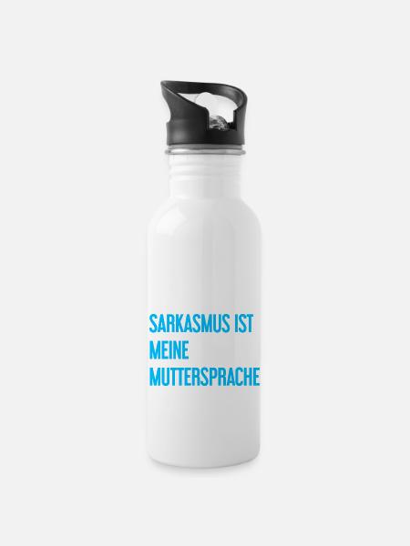 Sarkasmus-Profi - Trinkflasche mit integriertem Trinkhalm - Weiß