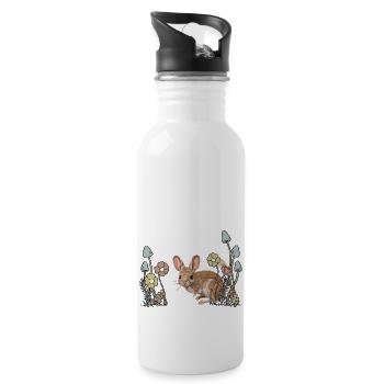 rodents, animals, mouse, forest dwellers, rodent, child, nature - Water bottle with straw - white - Right