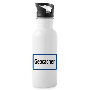 Geocacher Place Sign Autriche transparent - Gourde avec paille intégrée - blanc - Droite