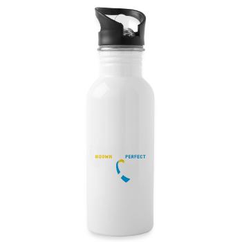 Down-Syndrom-Bewusstseinsband - DownRightPerfect - Trinkflasche mit integriertem Trinkhalm - Weiß - Rechts