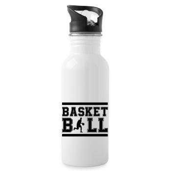 basket-ball - Gourde avec paille intégrée - blanc - Droite