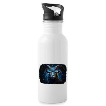 Zodiac sign Capricorn - Water bottle with straw - white - Right