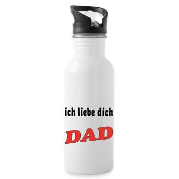 Ich liebe dich DAD - Gourde avec paille intégrée - blanc - Droite