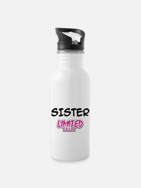 SISTER LIMITED EDITION - Water bottle with straw - white