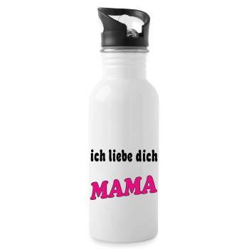 Ich liebe dich mama - Gourde avec paille intégrée - blanc - Droite