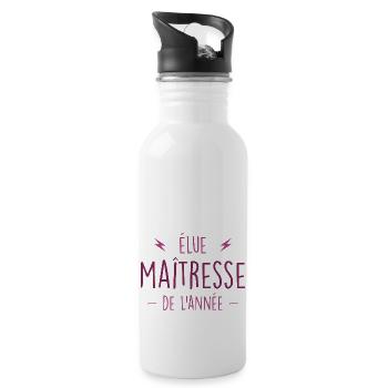élue maitresse de l'année - Maîtresse Formidable - Gourde avec paille intégrée - blanc - Droite