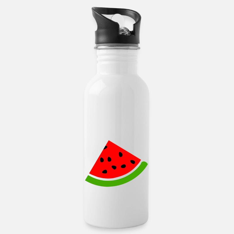 Watermelon Melon - Water bottle with straw - white
