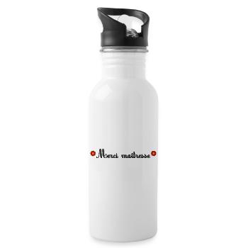 MERCI. MAÎTRESSE. MAÎTRE. MERCI MAÎTRESSE - Gourde avec paille intégrée - blanc - Droite