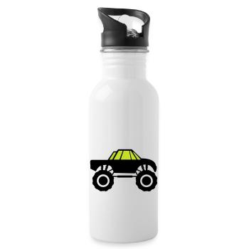 camion monstre - Gourde avec paille intégrée - blanc - Droite