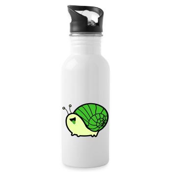 Bande dessinée d’escargot - Gourde avec paille intégrée - blanc - Droite