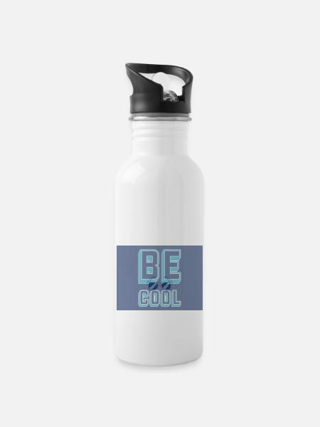 Be Cool - Trinkflasche mit integriertem Trinkhalm - Weiß