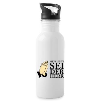 Praise be to the Lord 02 - Water bottle with straw - white - Right